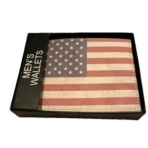 Men's US American Flag Distressed Wallet New